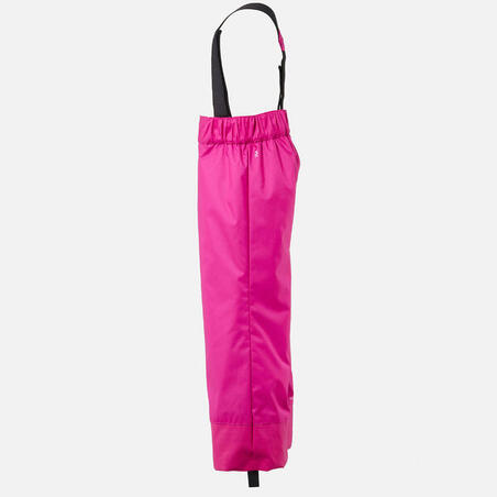 Штани лижні дитячі 100 для лижного спорту водонепроникні неонові/рожеві
