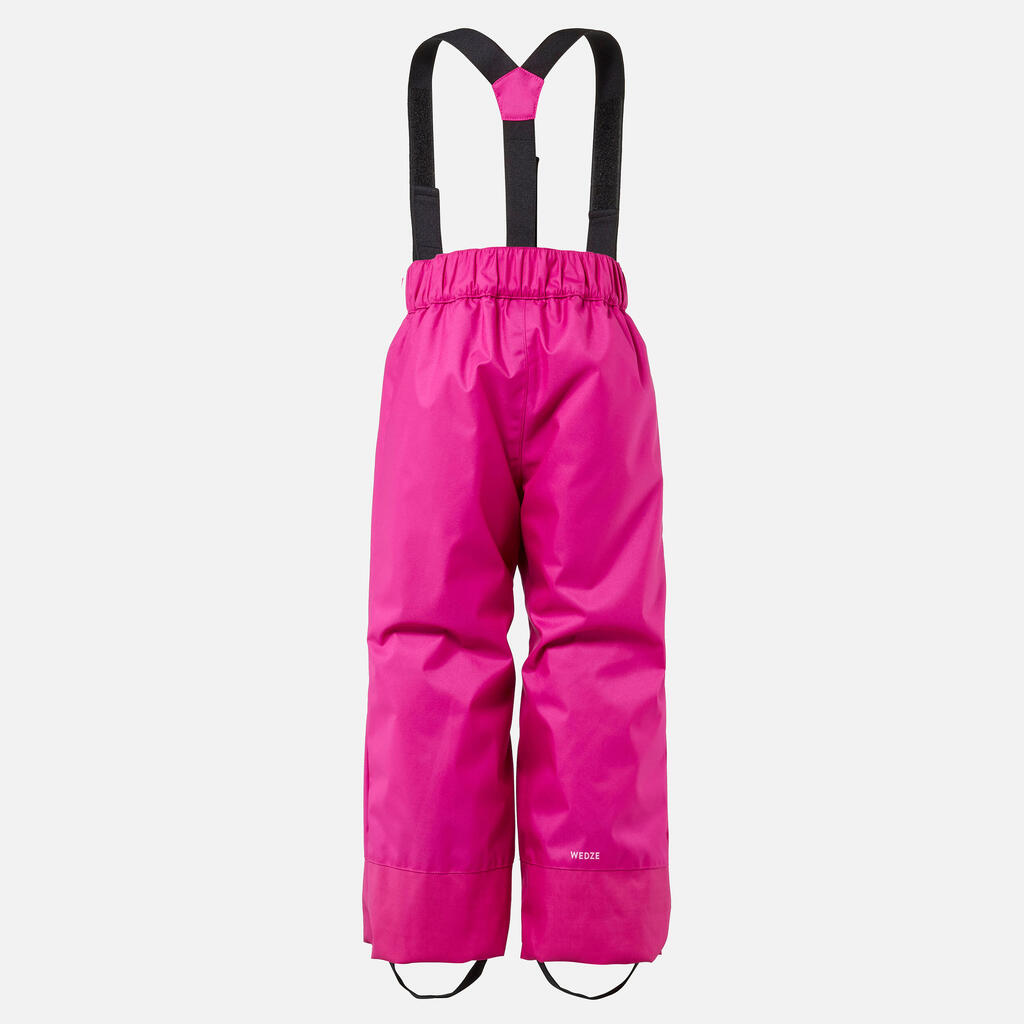 Detské lyžiarske nohavice 100 nepremokavé ružové