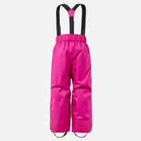 מכנסי סקי חמים ועמידים במים לילדים - 100 ורוד