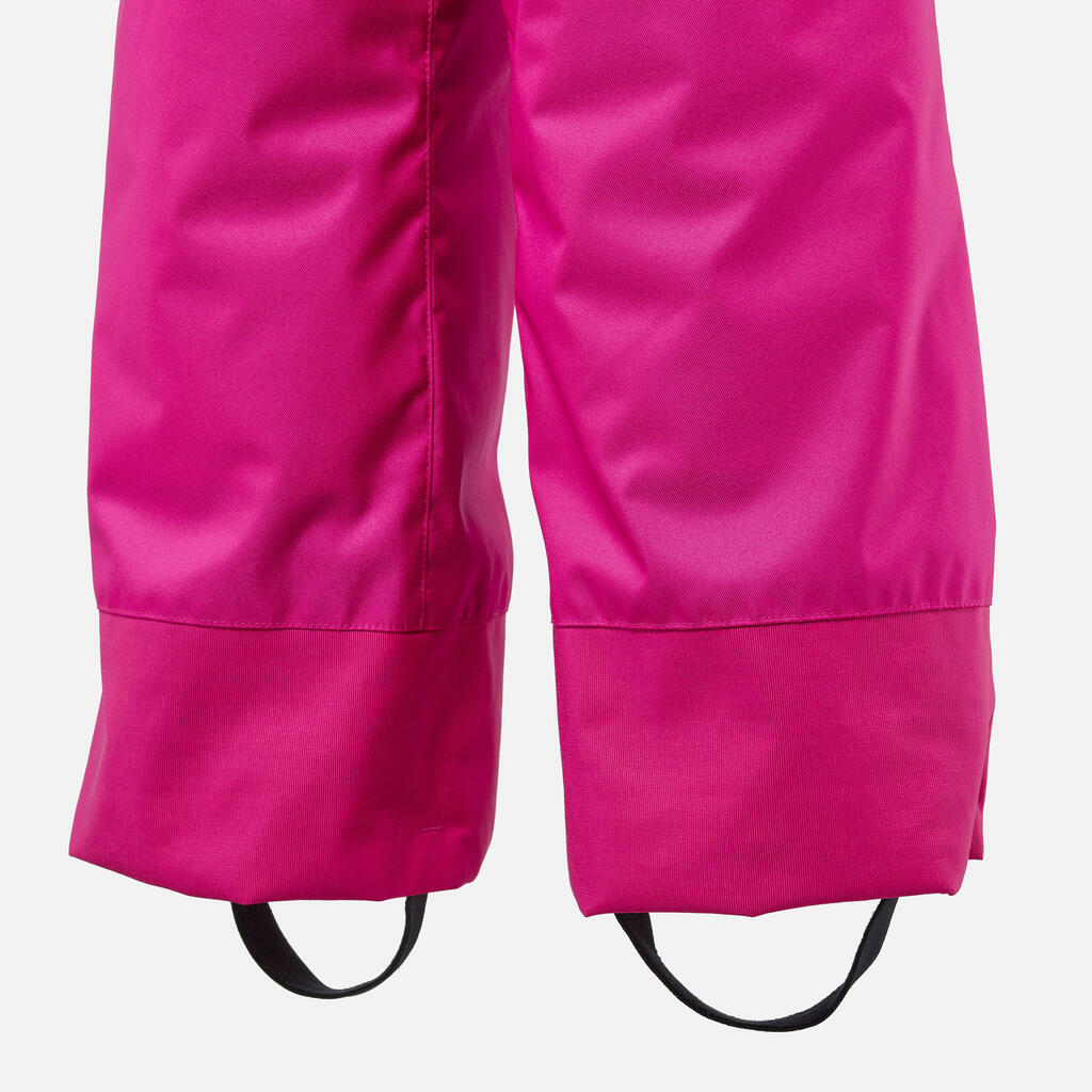 KIDS’ WARM AND WATERPROOF SKI TROUSERS - 100 PINK