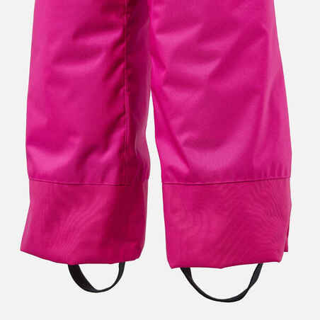 KIDS’ WARM AND WATERPROOF SKI TROUSERS - 100 PINK