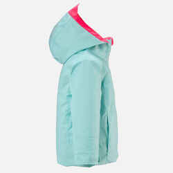 KIDS’ WARM AND WATERPROOF SKI JACKET 500 PULL'N FIT TURQUOISE