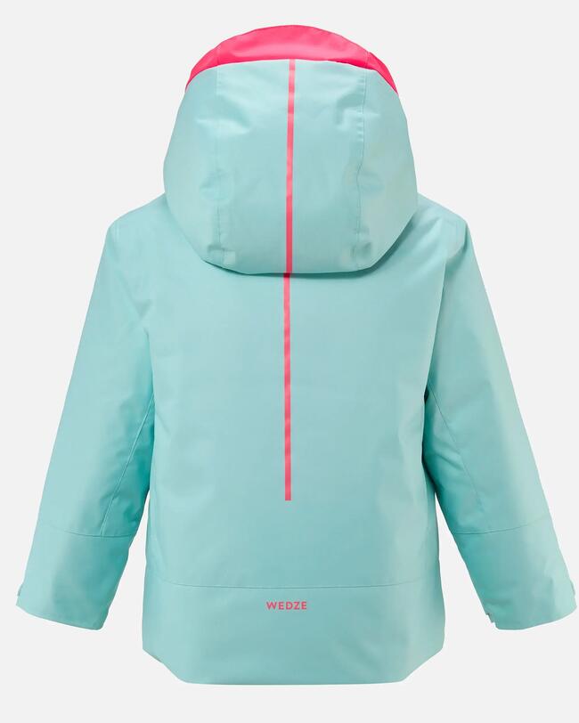 CHAQUETA DE ESQUÍ IMPERMEABLE Y CÁLIDA PARA NIÑOS 500 PULL'N FIT TURQUESA
