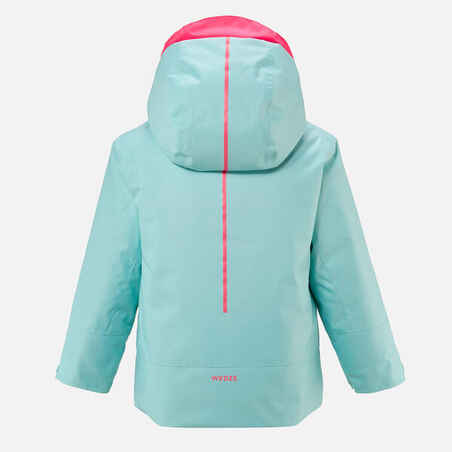 KIDS’ WARM AND WATERPROOF SKI JACKET 500 PULL'N FIT TURQUOISE