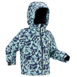 Kids’ Extra Warm and Waterproof Padded Ski Jacket 180 Warm - Graphite Blue