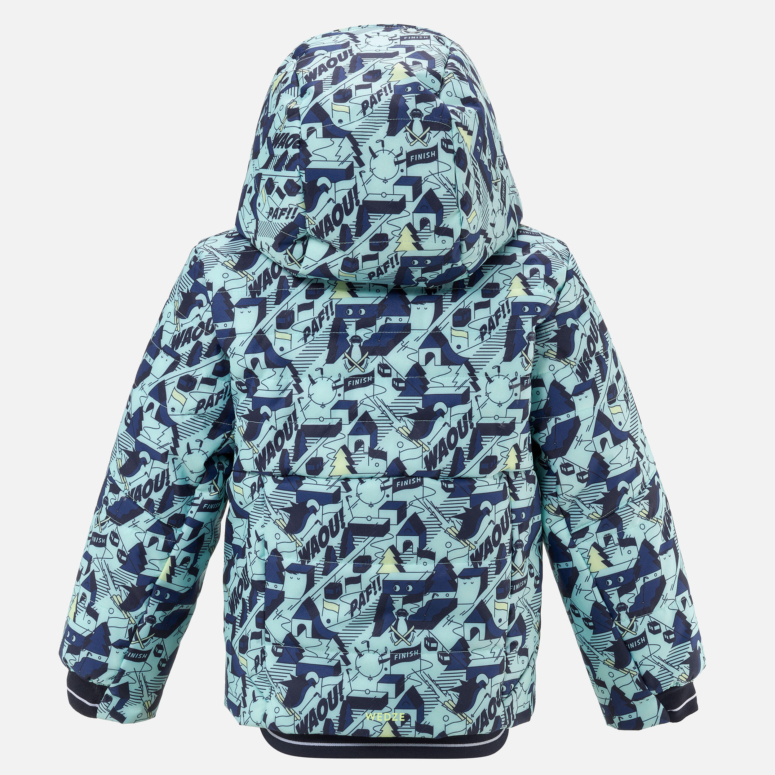 Skijacke Kinder sehr warm wasserdicht - 180 Grafik blau 4/8