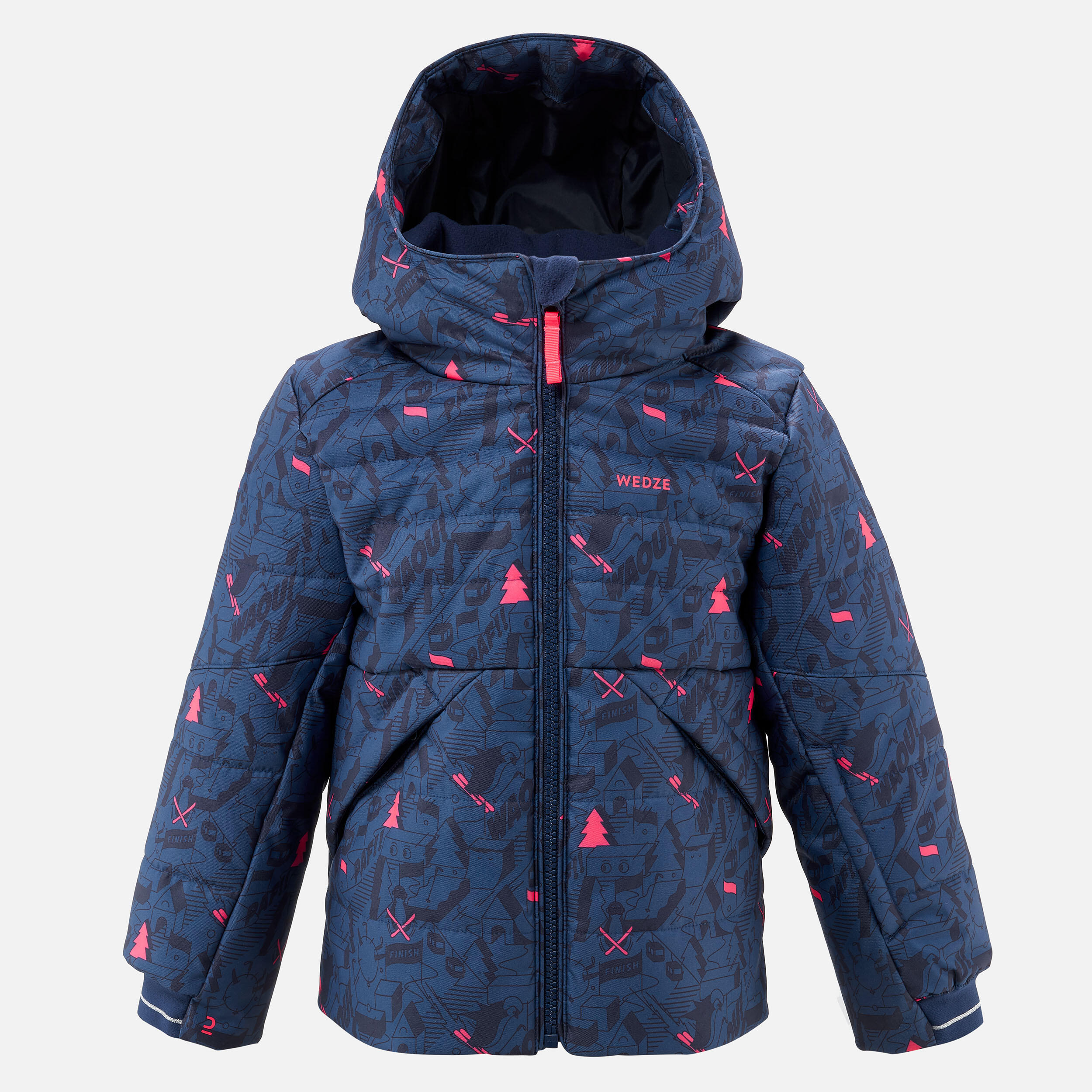 Kids’ Extra Warm and Waterproof Padded Ski Jacket 180 Warm - Navy Blue