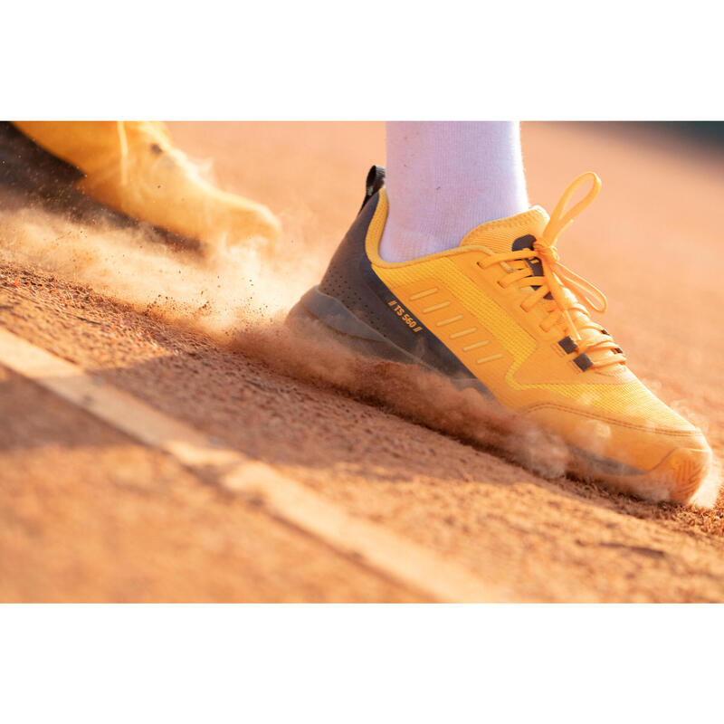 Tennisschoenen voor kinderen Fast gravel veters geel