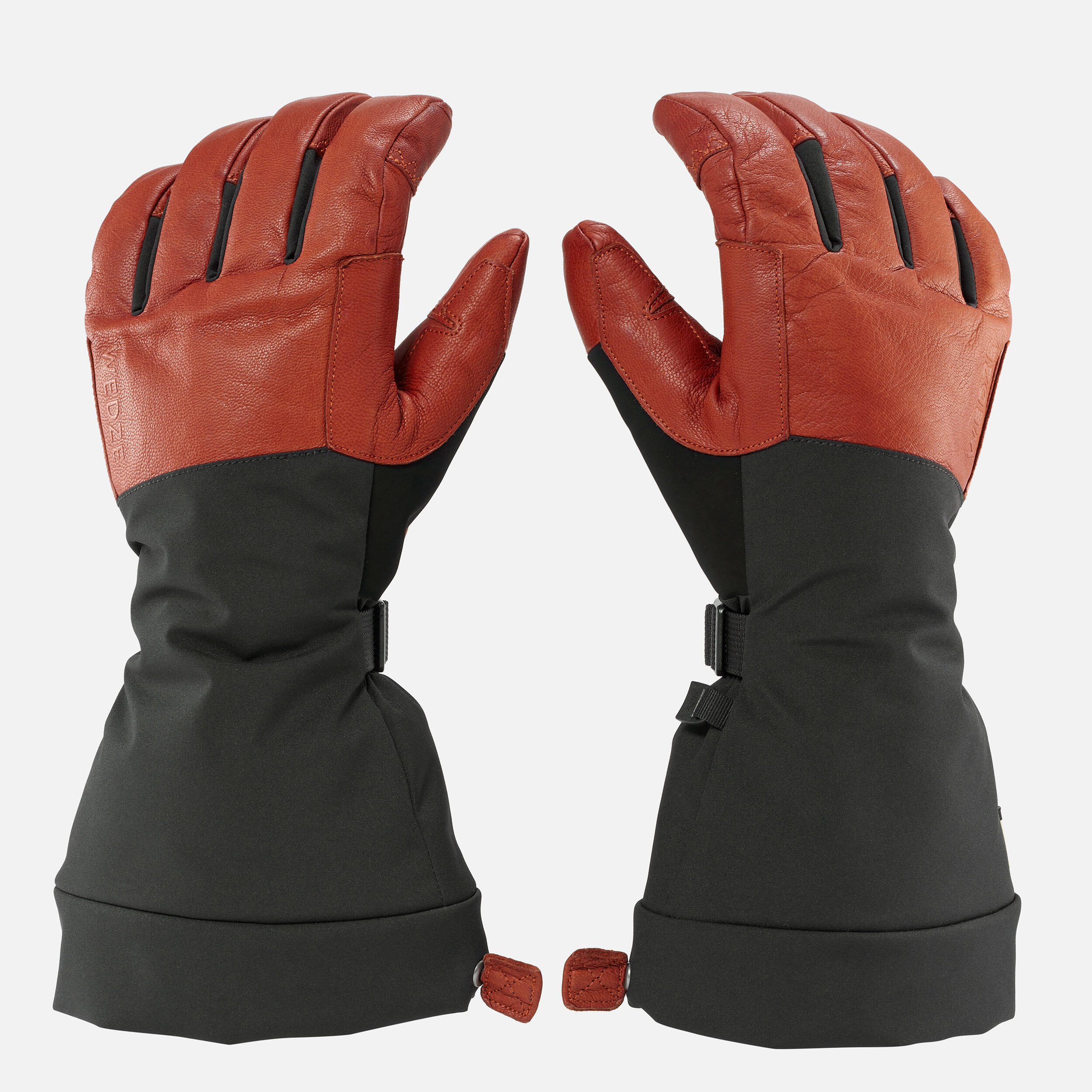 Warm Ski Gloves - 900 Brown/Black - WEDZE