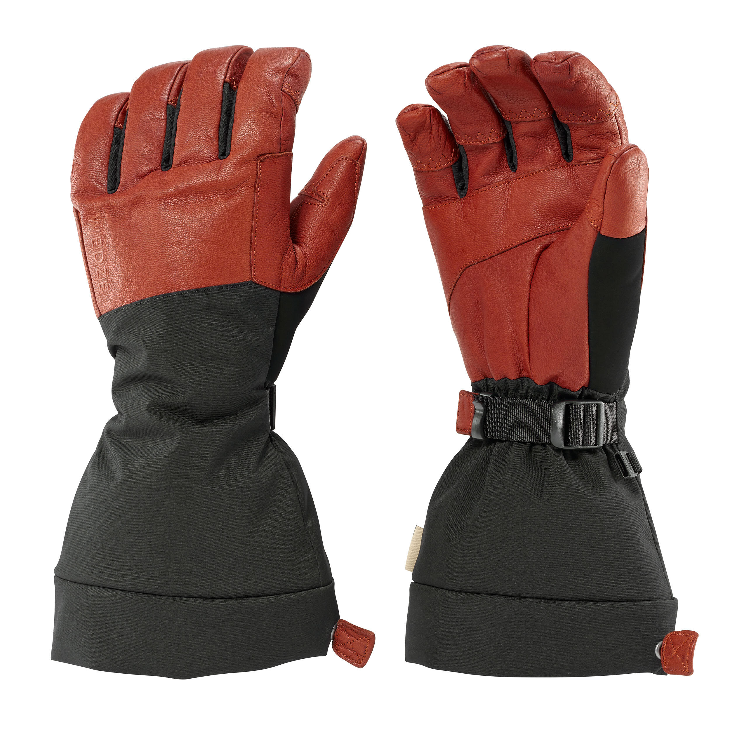 gants de ski freeride adulte 900 - marron noir - wedze