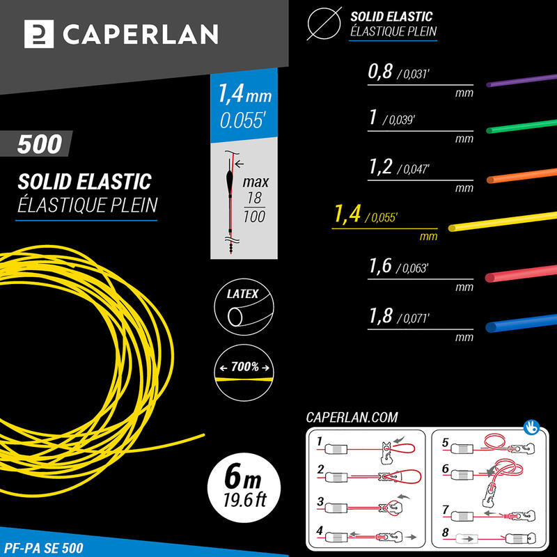 Elastico pieno in lattice PF PA SE 500 1,4mm 6m