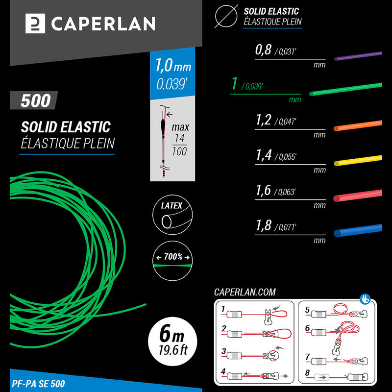 Elástico PF PA SE 500 Látex Macizo 1 mm 6 m