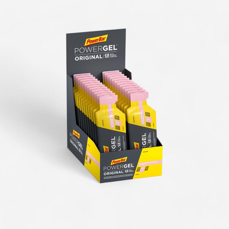 Energiazselé Powergel, eper, banán, 41 g, 24 db