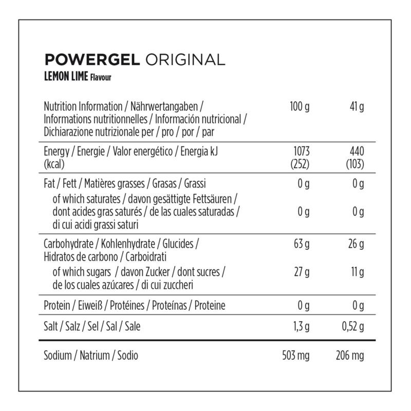 Energiazselé PowerGel, citrom-lime ízű, 41 g, 24 db