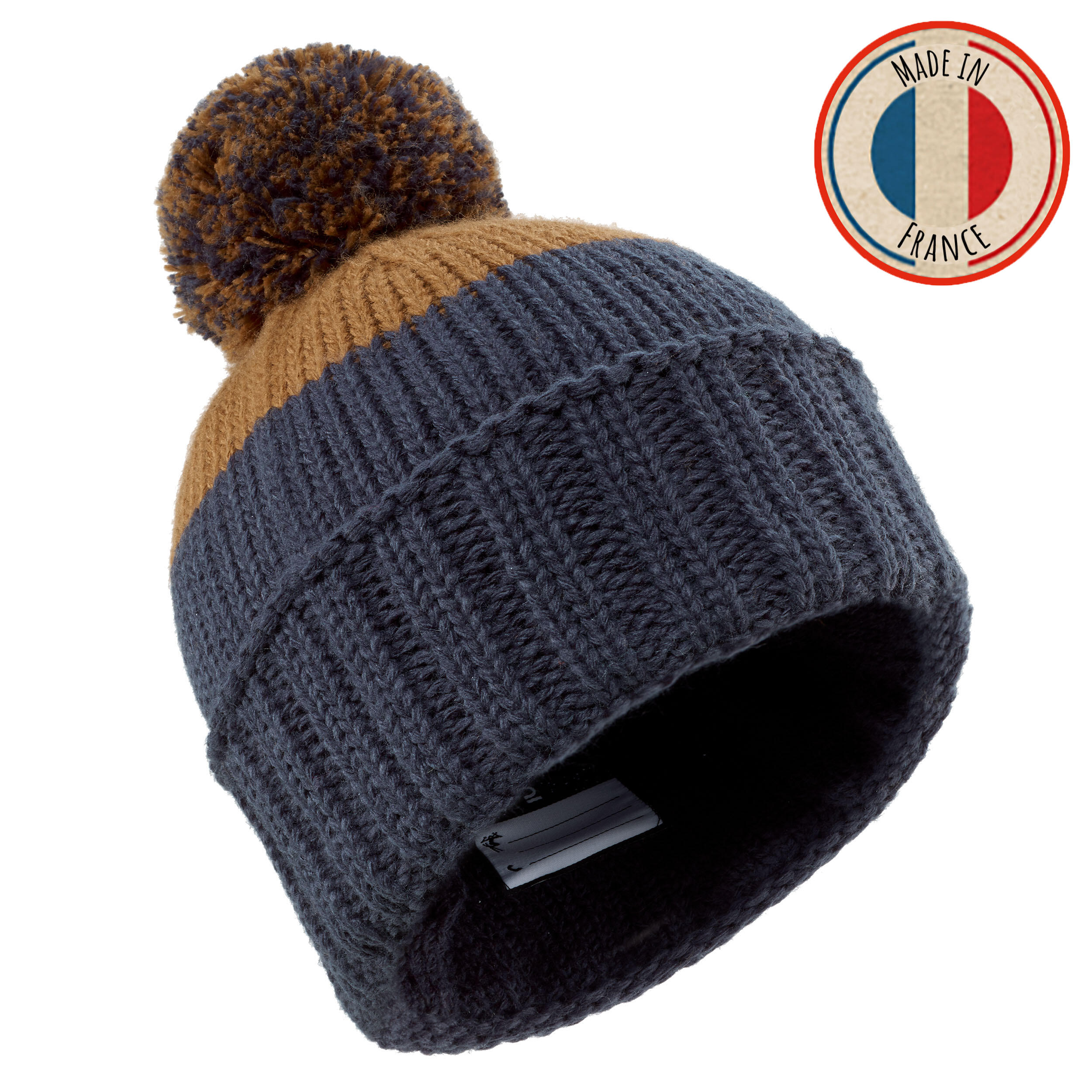 Kids' Grand Nord Ski Beanie (Made in France) - Chestnut Blue