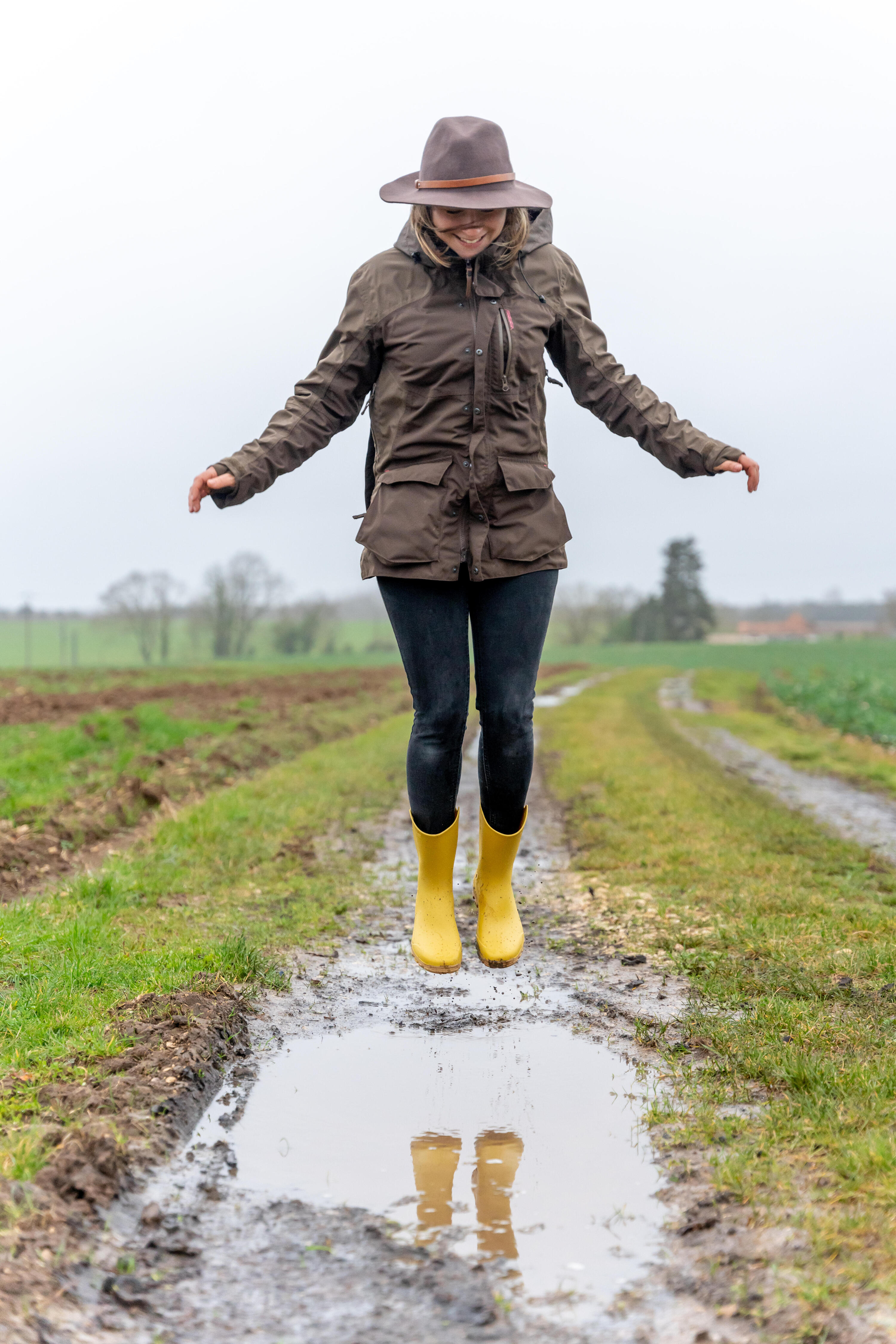 WOMEN'S WELLIES 100 ECO YELLOW 2/7