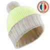 Pieaugušo slēpošanas cepure “Grand Nord”, ražota Francijā, bēša/dzeltena