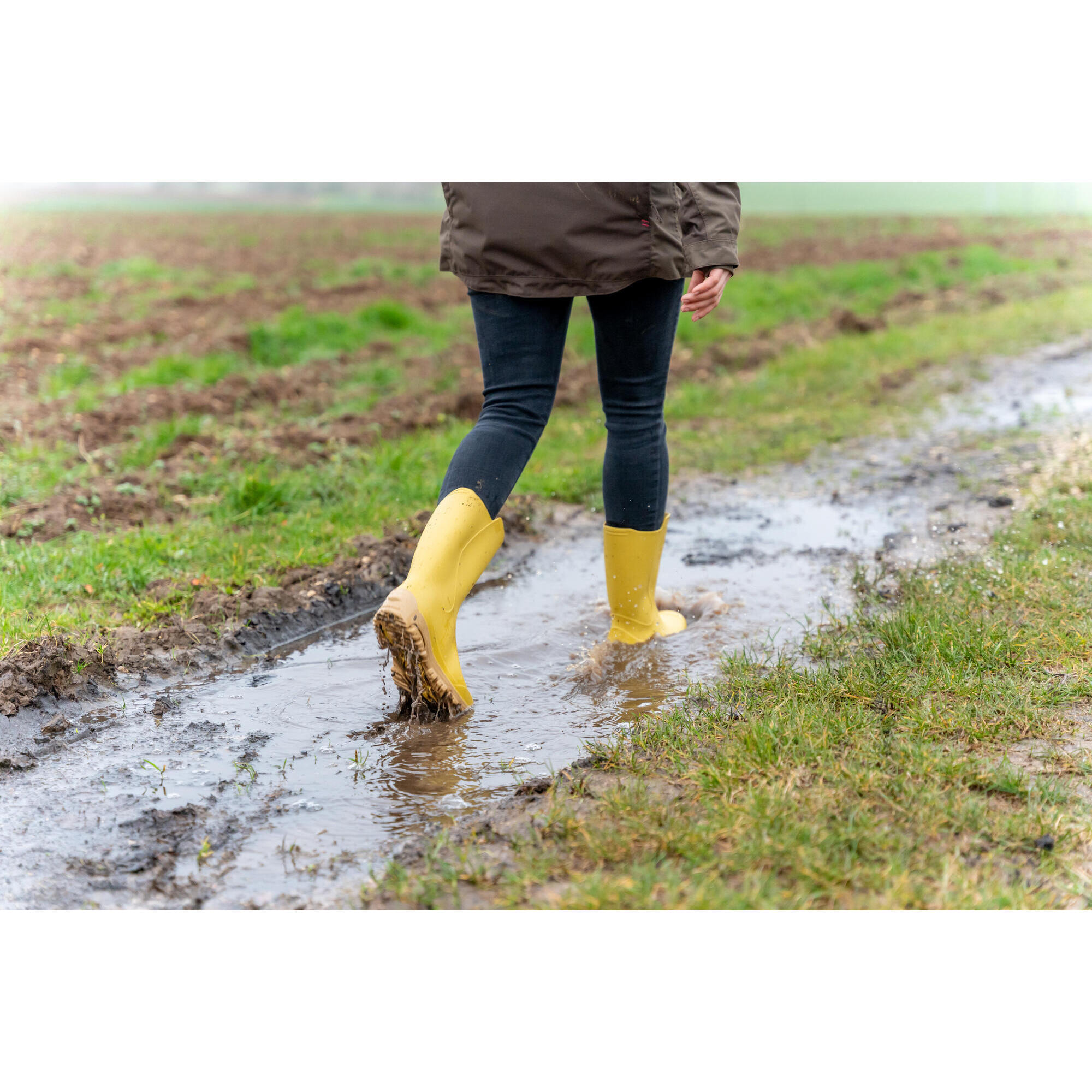 WOMEN'S RAIN BOOTS 100 BLUE