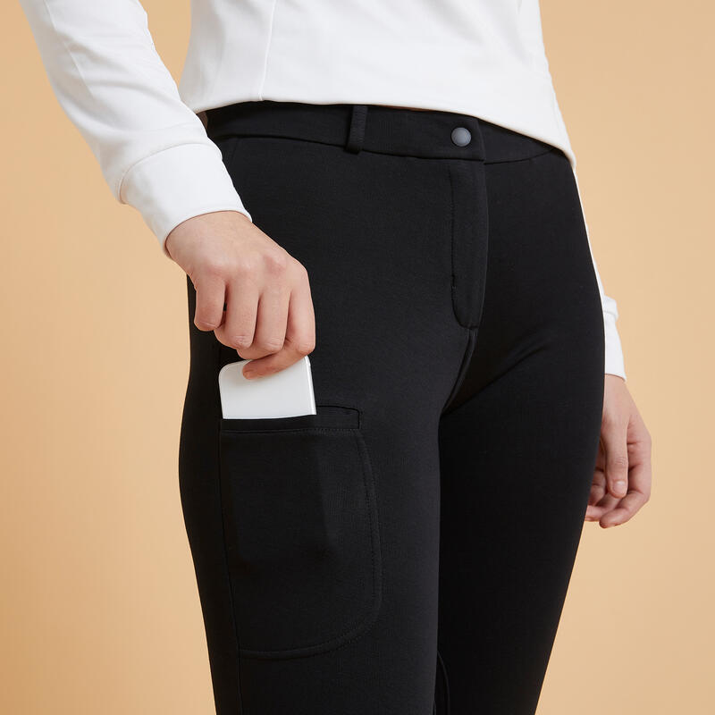 Pantalón equitación 100 Mujer Fouganza negro