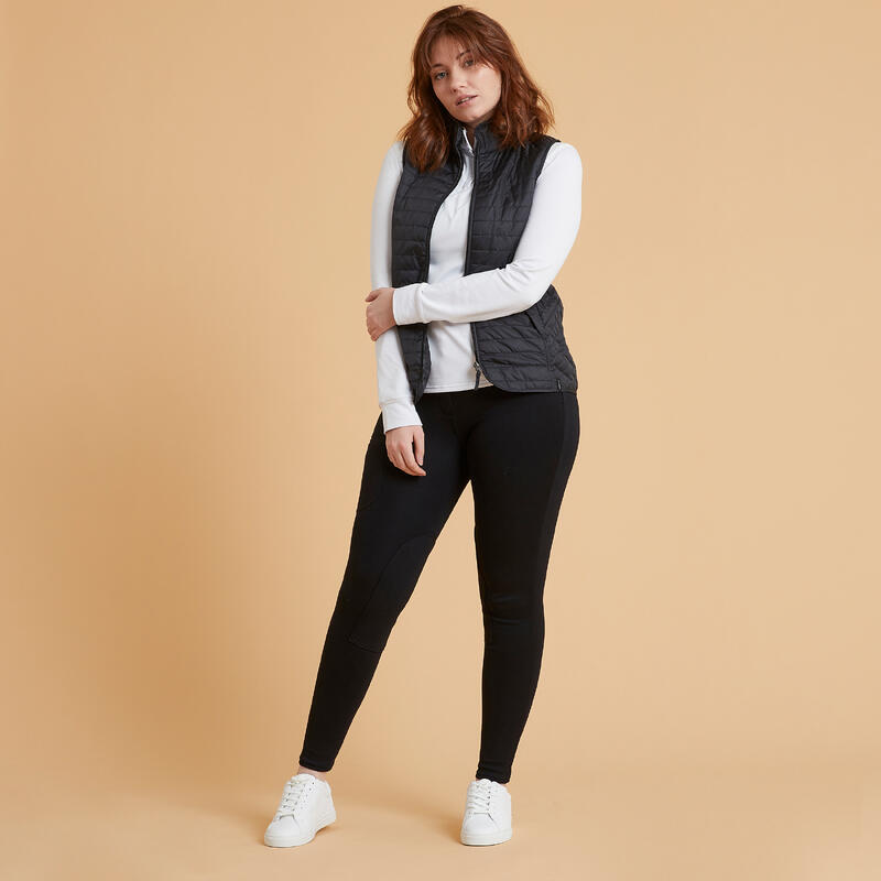 Pantalón equitación 100 Mujer Fouganza negro