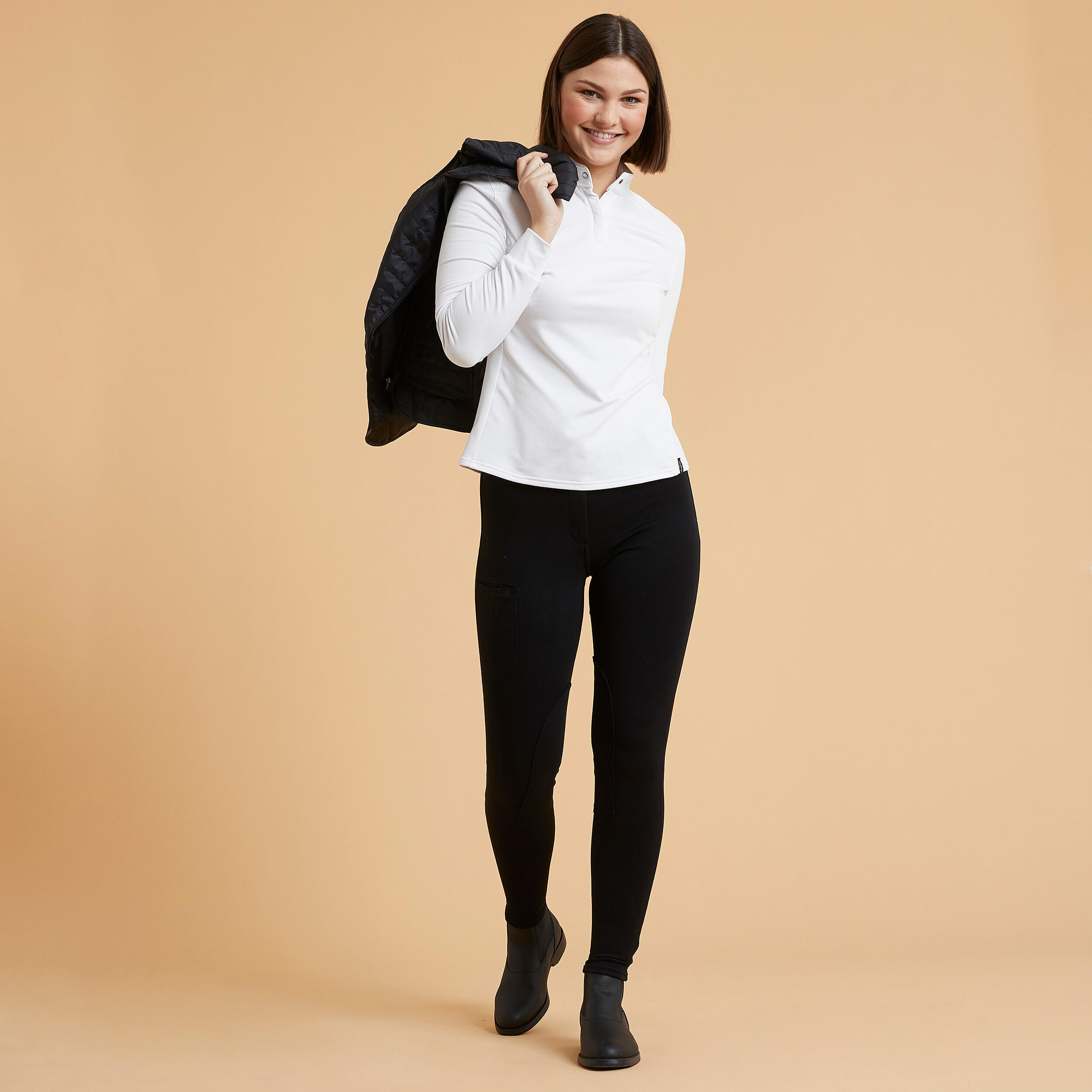 Reithose 100 Damen schwarz 10/15