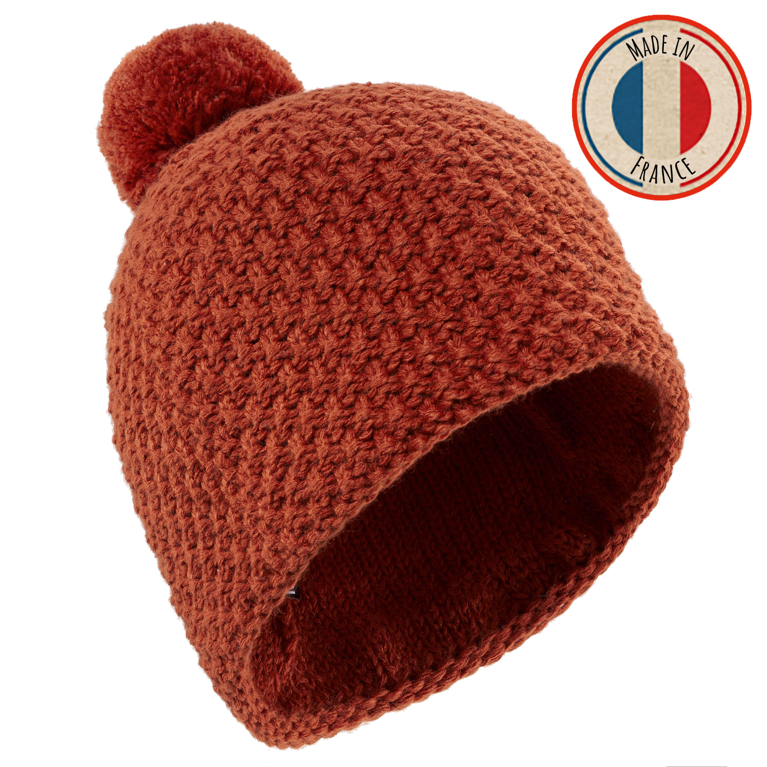 WEDZE ADULT SKI HAT MADE IN FRANCE - TIMELESS - TERRACOTTA