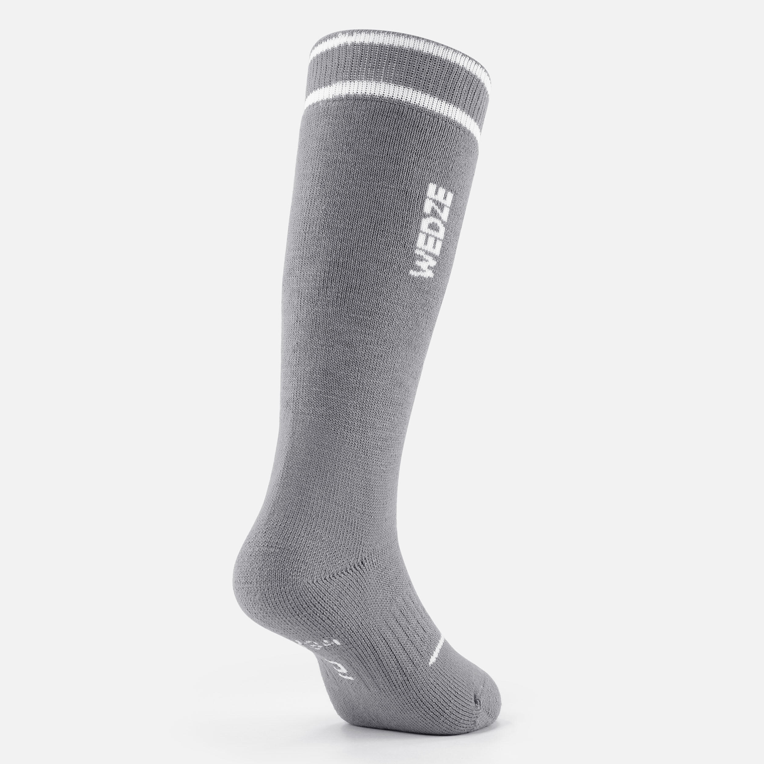 KIDS’ SKI AND SNOWBOARD SOCKS 50 - GREY 3/8