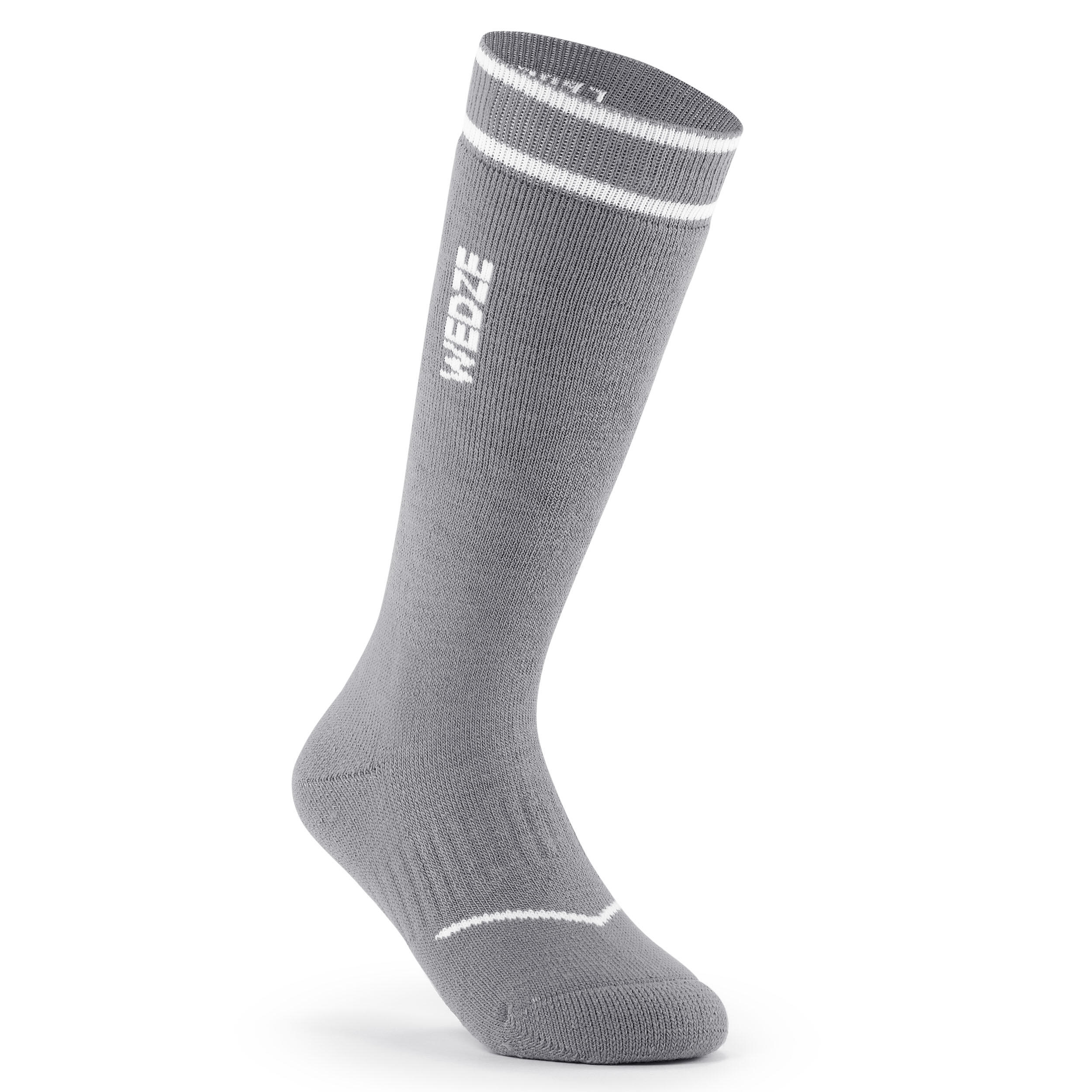 Kids’ Ski & Snowboard Socks - 50 Grey - WEDZE