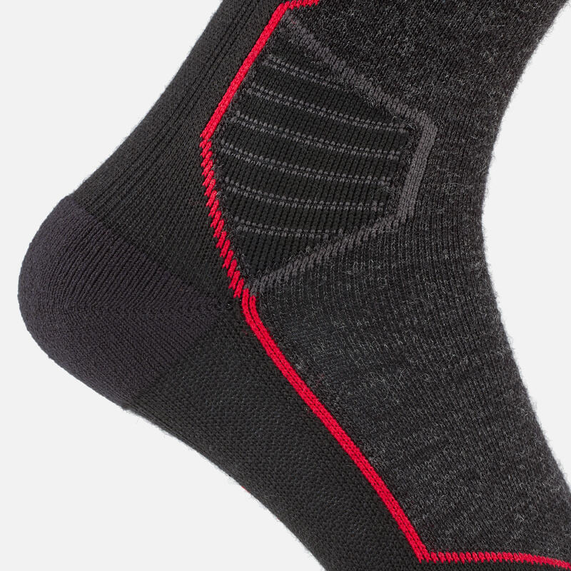 Yetişkin Yün Kayak/Snowboard Çorabı - Siyah - 900 Wool