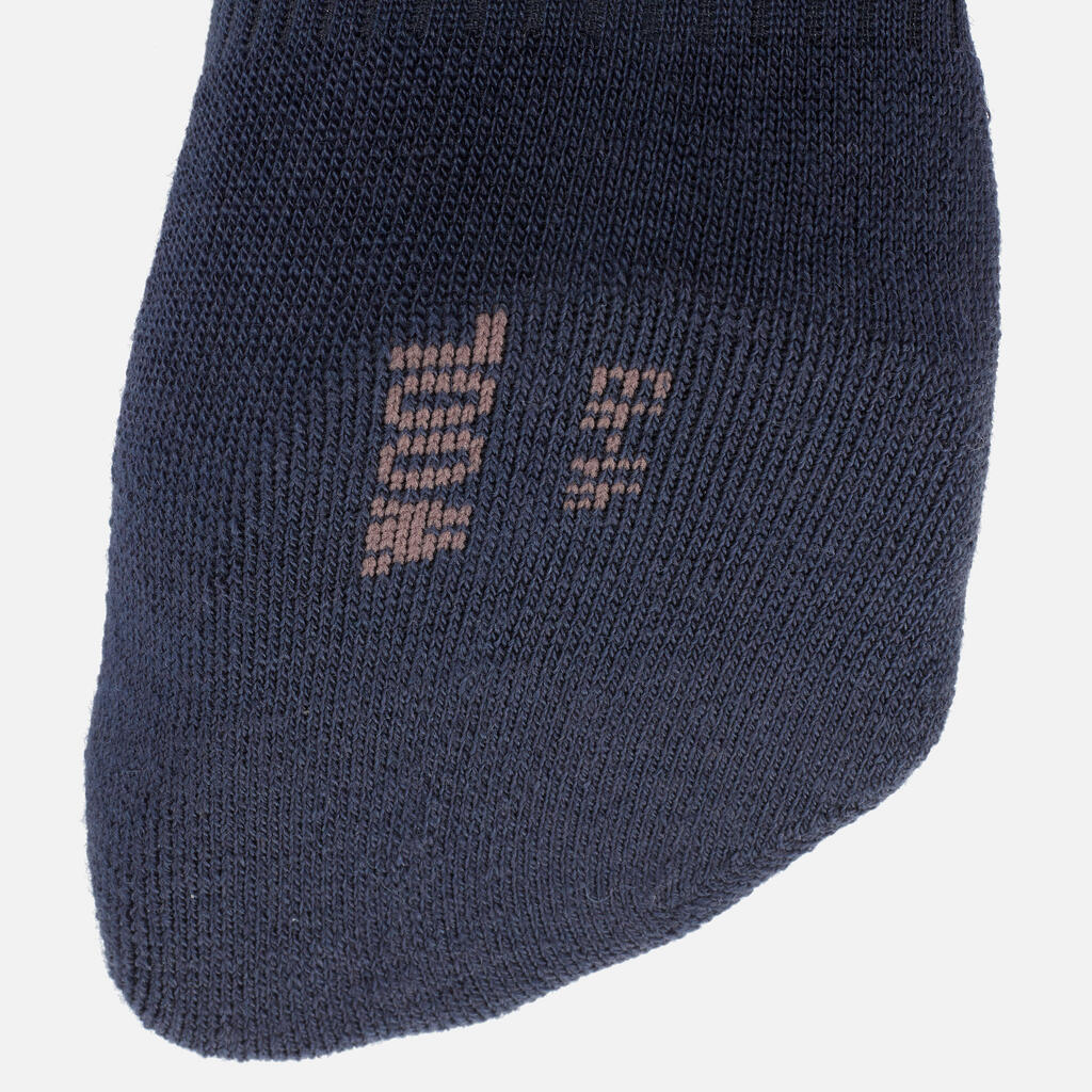 ADULT SKI AND SNOWBOARD JACQUARD SOCKS -  500 - NAVY BLUE