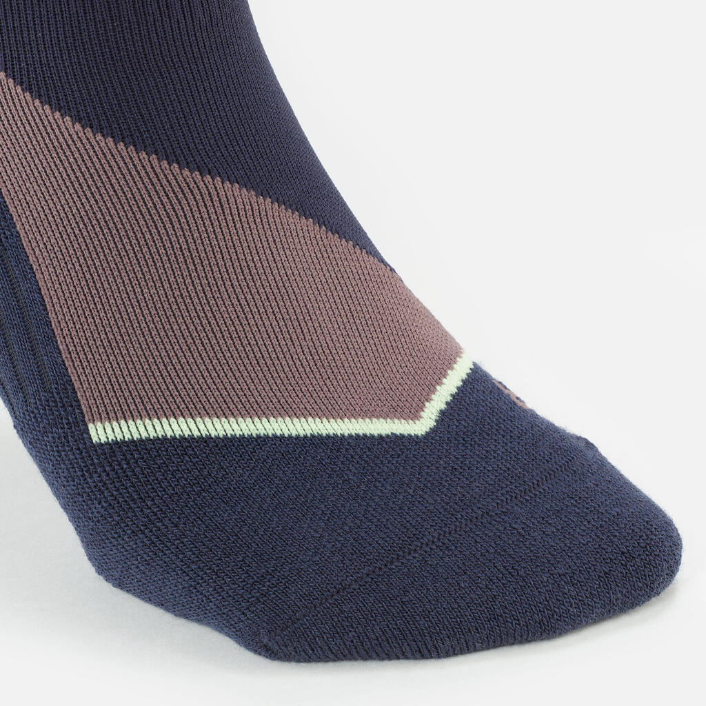 ADULT SKI AND SNOWBOARD JACQUARD SOCKS -  500 - NAVY BLUE