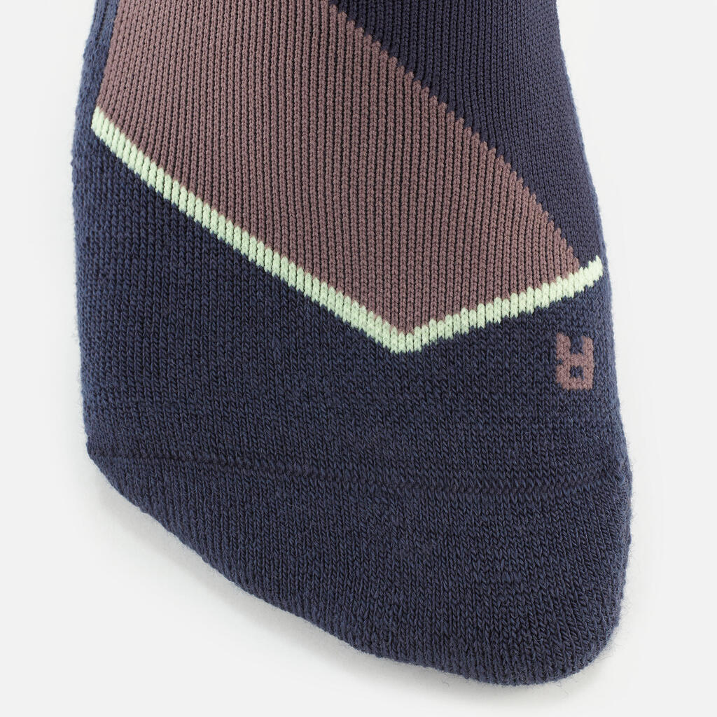 ADULT SKI AND SNOWBOARD JACQUARD SOCKS -  500 - NAVY BLUE