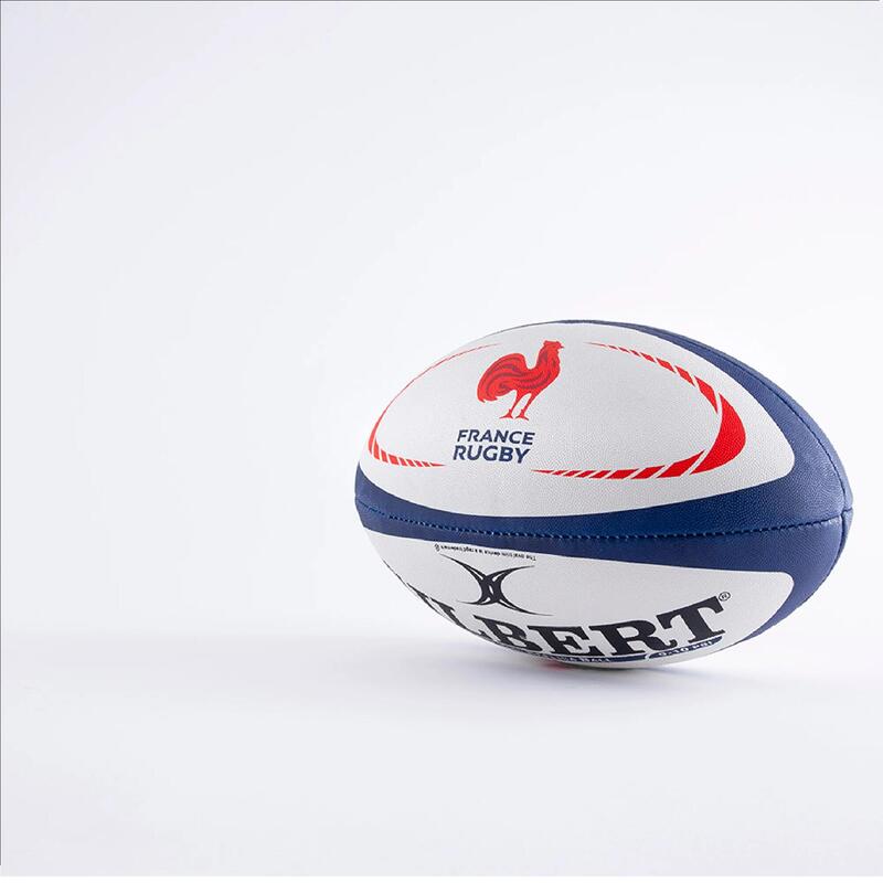 Balón de rugby talla 5 - Gilbert Réplica Francia blanco azul rojo