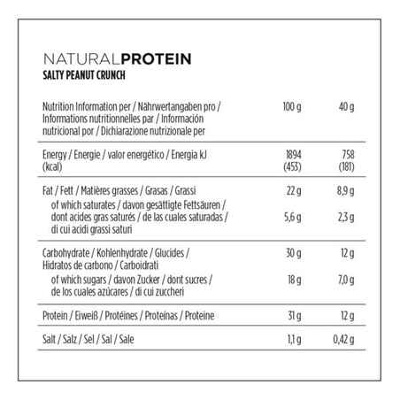 3 x 40 g Natural Protein Bar - Peanut Crunch