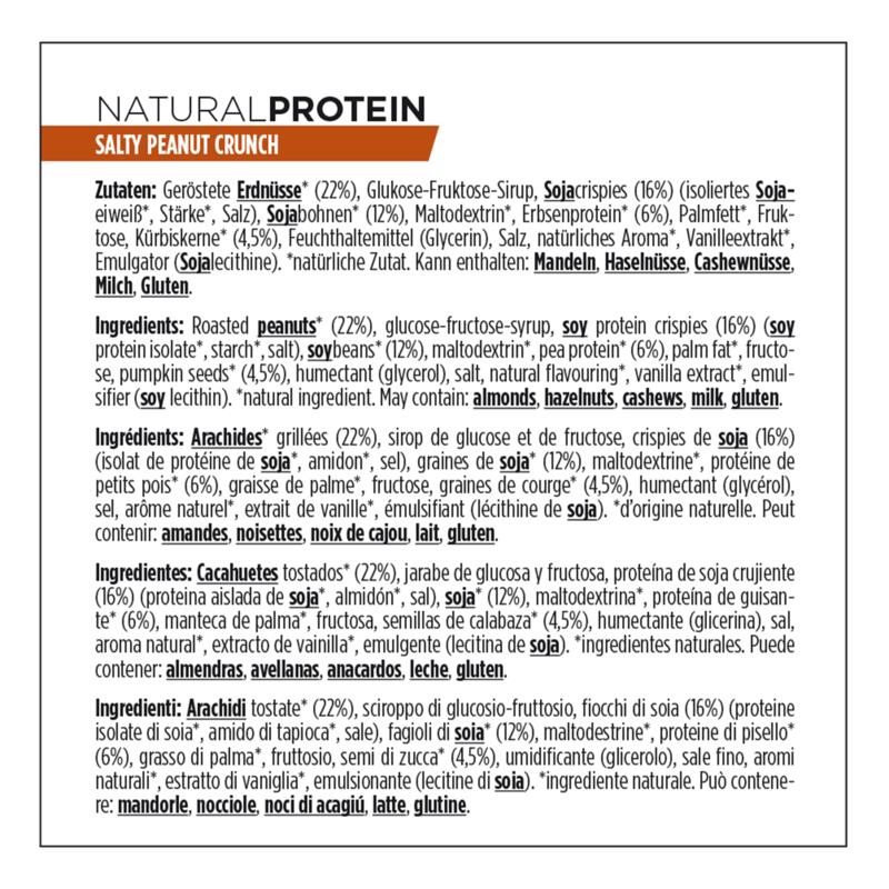 Proteinriegel Eiweissriegel Natural Erdnuss Crunch 3 × 40 g