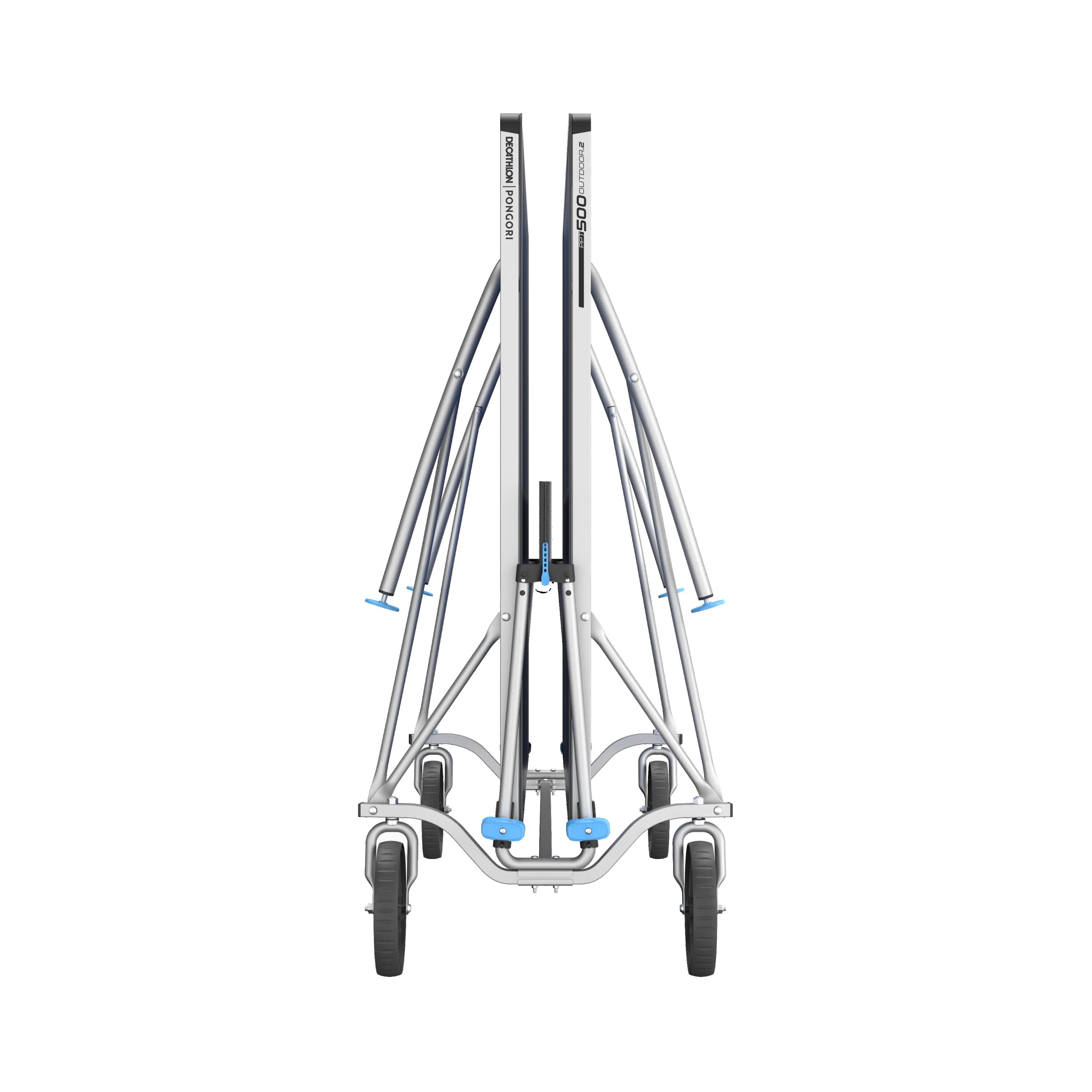 Mesa de ping pong plegable para interior y exterior  Pongori 500.2 - Azul 3/20