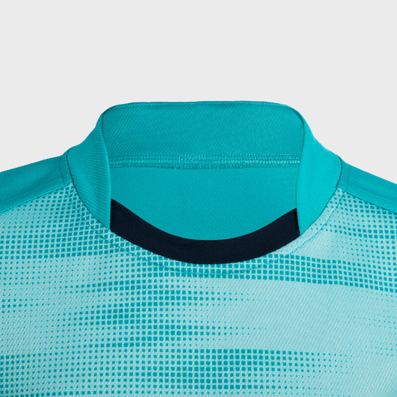 Camiseta manga corta rugby Niños - R100 azul turquesa