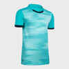 Kids' Short-Sleeved Rugby Shirt R100 - Turquoise