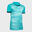 Rugbyshirt met korte mouwen voor kinderen R100 blauw/turquoise