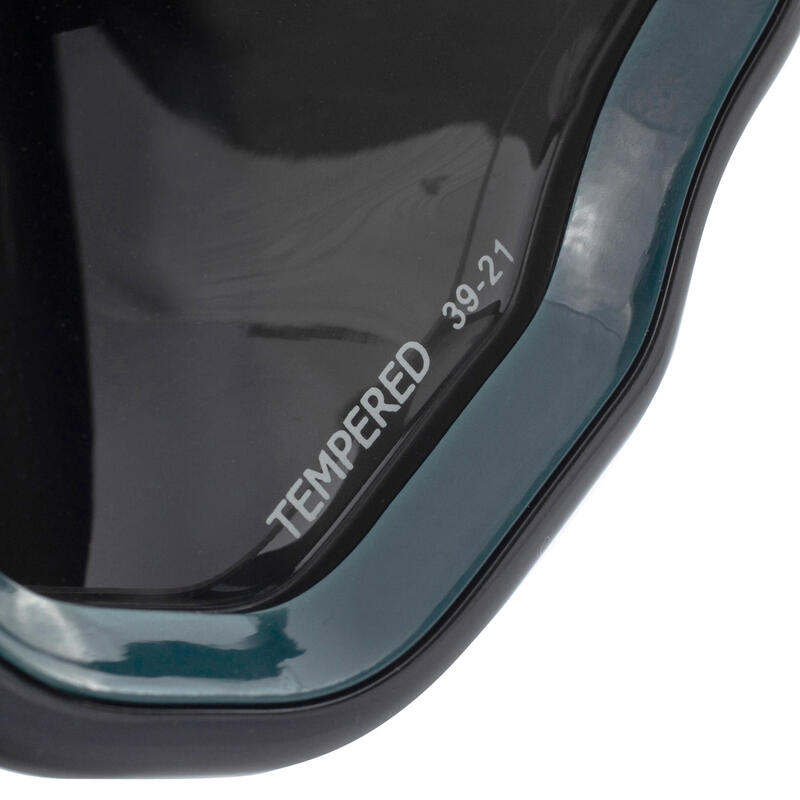 Maschera subacquea 500 DUAL nero-grigio