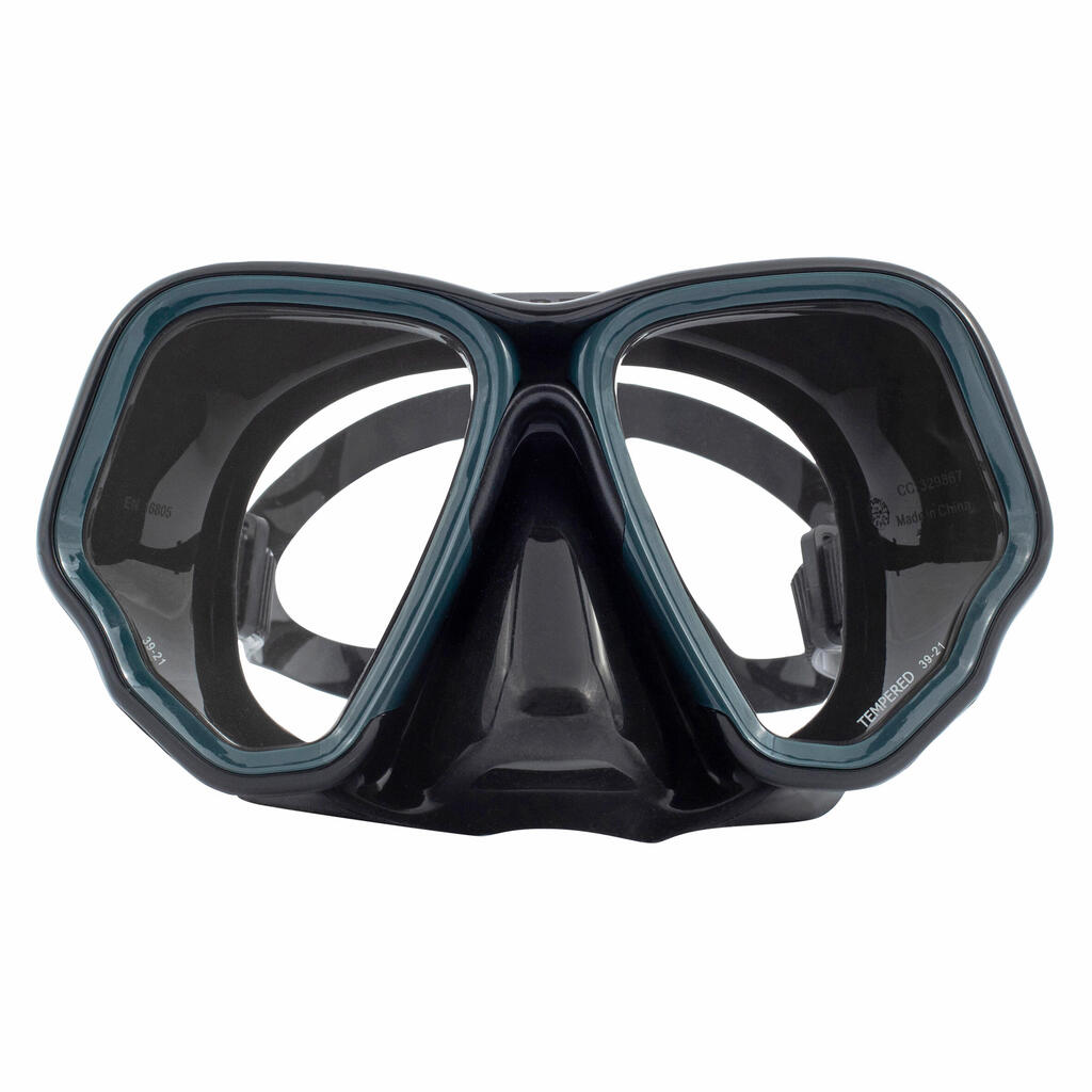 Diving mask - 500 Dual Black Khaki