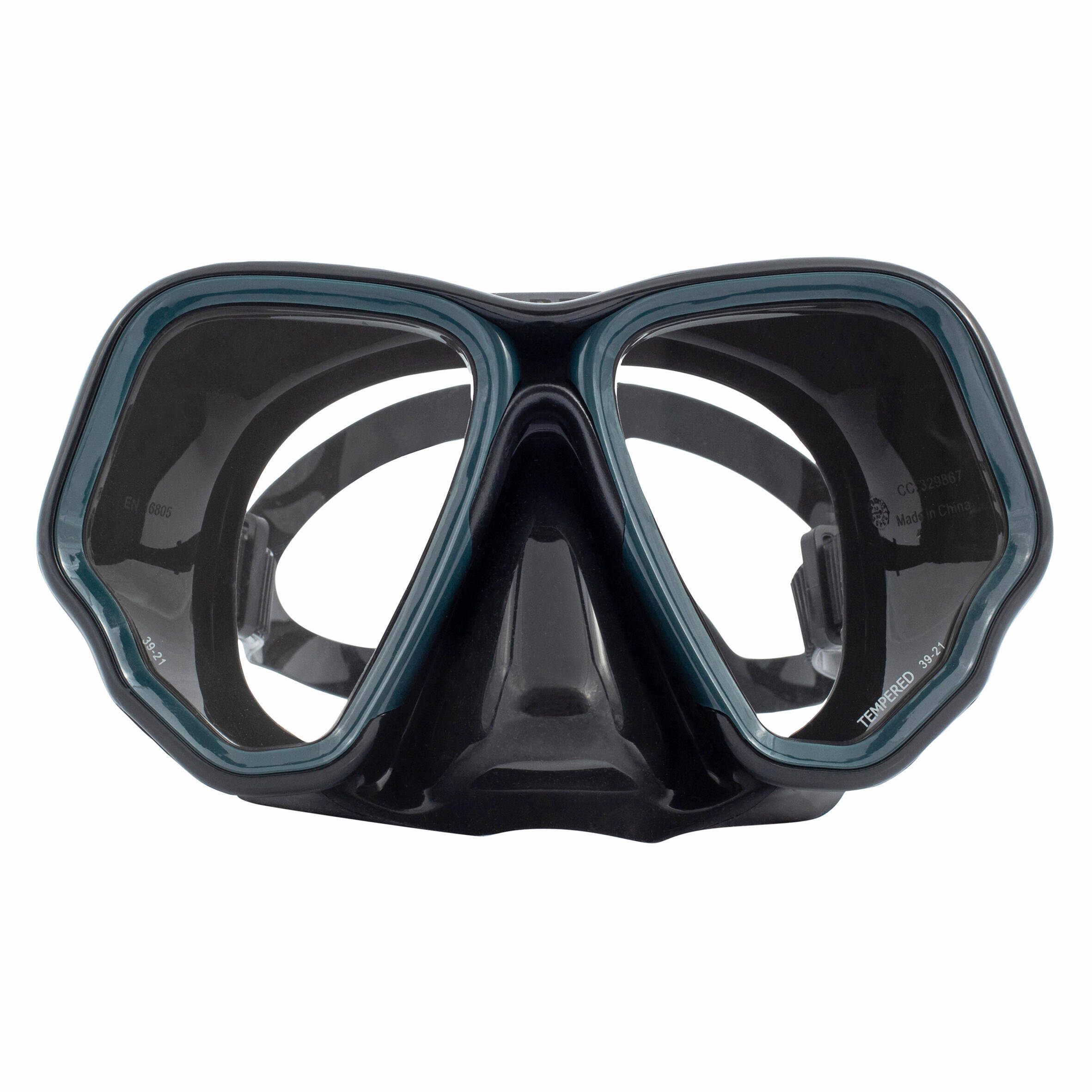 Adult Mask Scuba Diving 500 Black Grey -  2