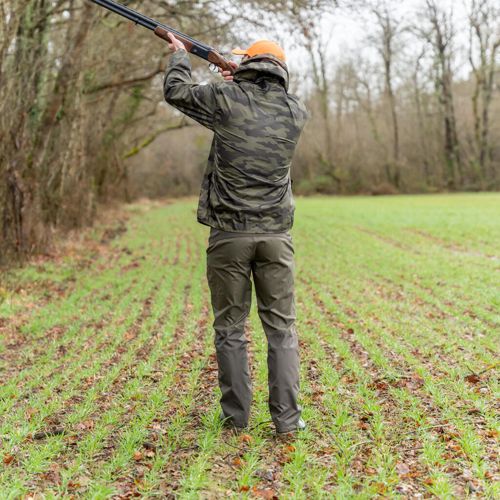 Regenjacke 100 leicht camouflage grün