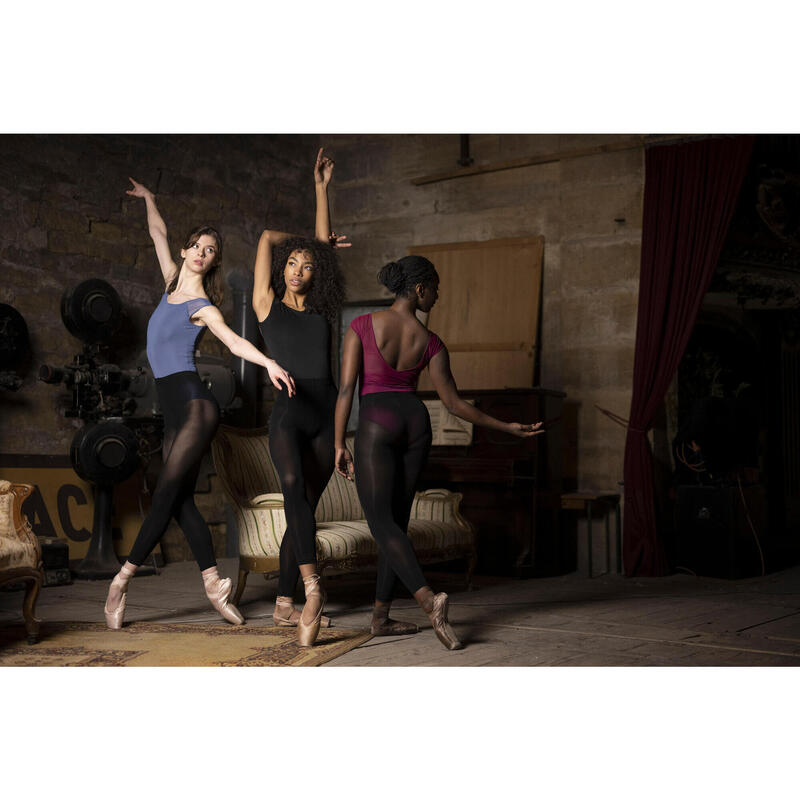 Ballettstrumpfhose Tanzleggings ohne Fuss Damen - schwarz 