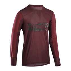 Long-Sleeved Mountain Biking Jersey ST 100 - Burgundy