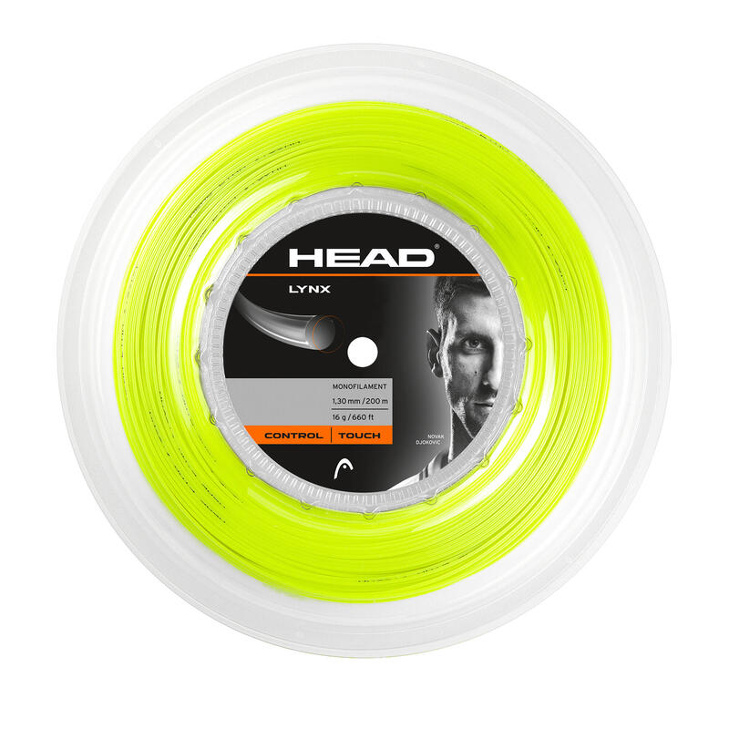 BOBINE CORDAGE DE TENNIS MONOFILAMENT HEAD LYNX 200M, 1.25MM JAUNE