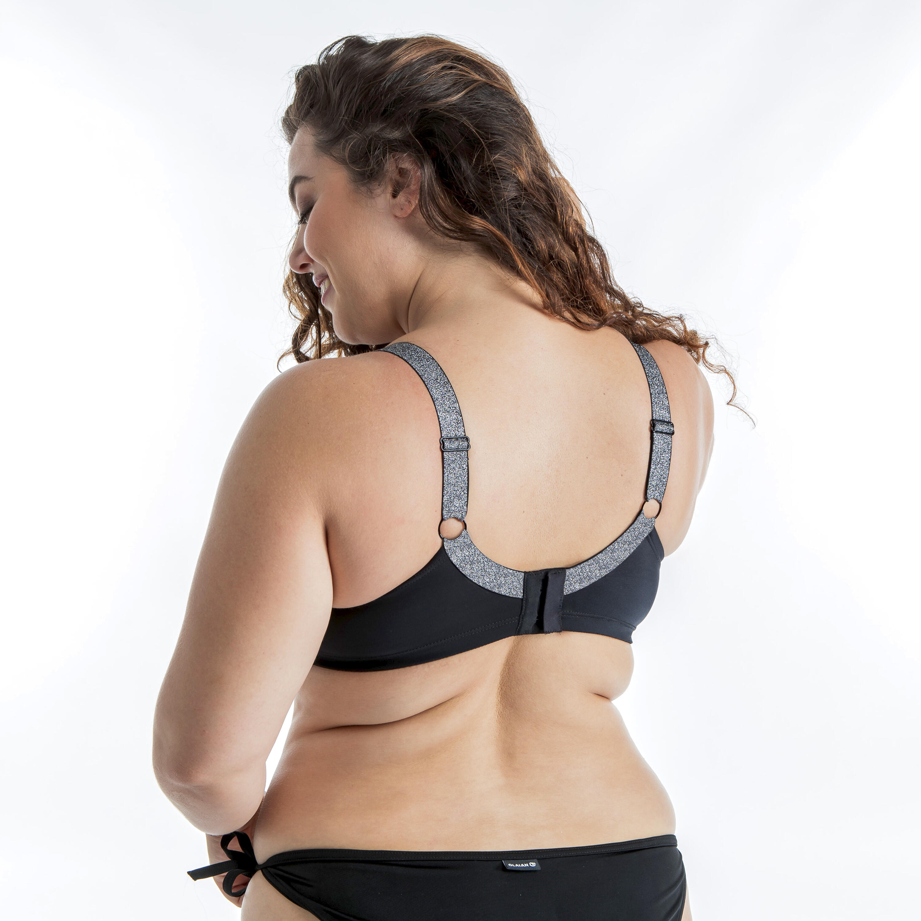 Top bikini Mujer Aros talla grande negro