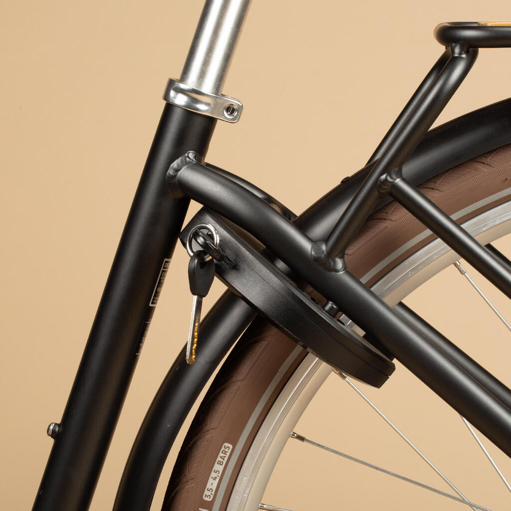 Mestský bicykel Elops 900 so zníženým rámom hliníkový čierny