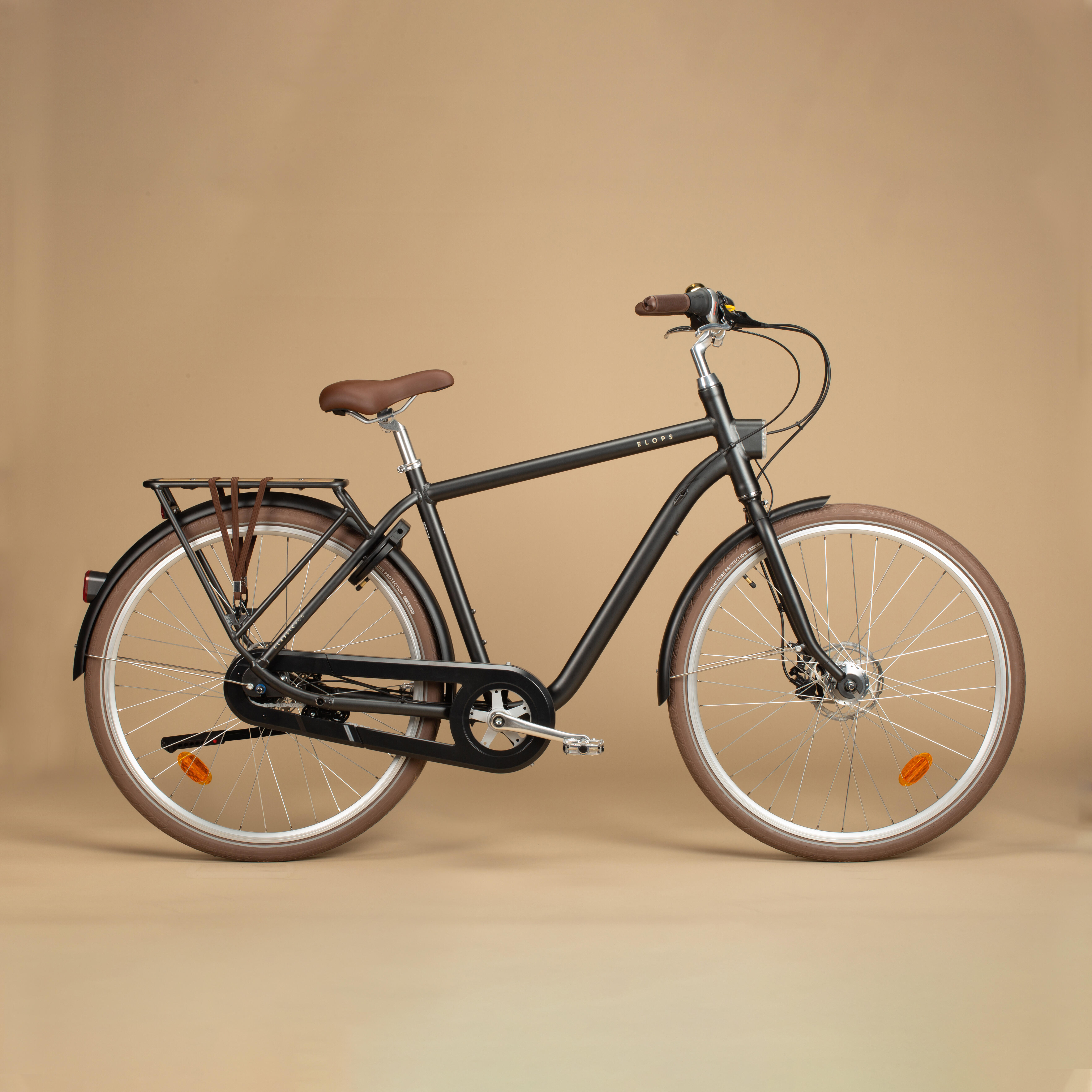VELO DE VILLE ELOPS 900 cadre haut ALUMINIUM noir ELOPS Decathlon