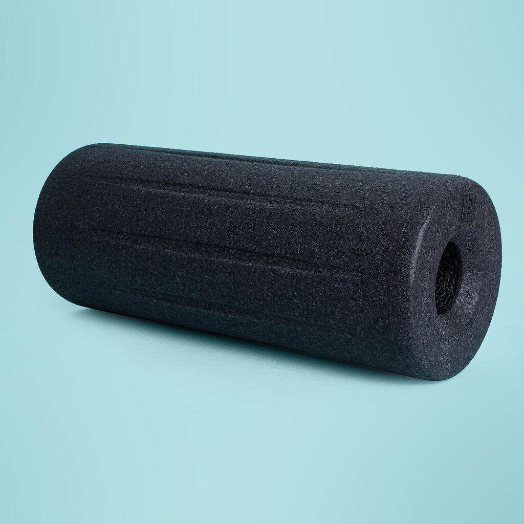 Foam roller para masaje de espuma liso - Negro